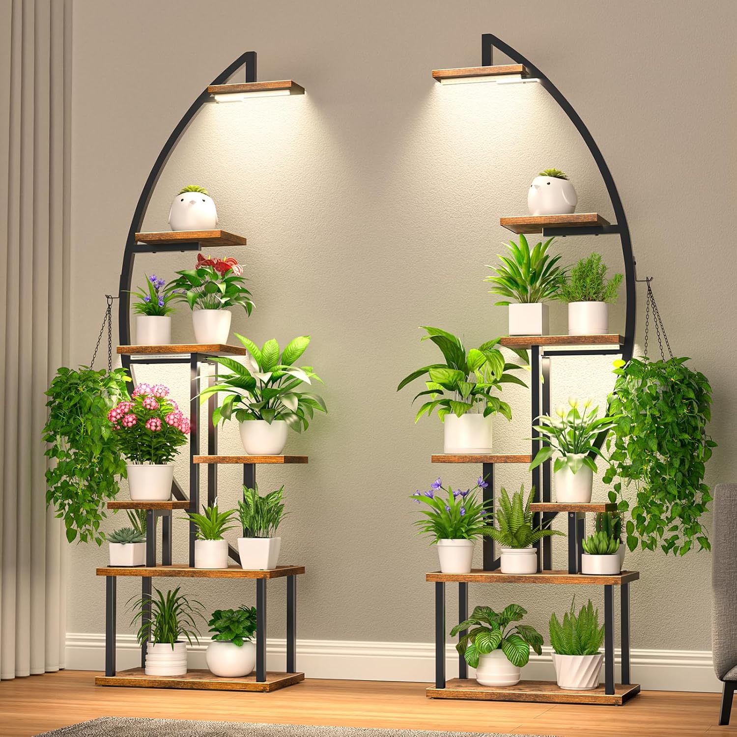 BACEKOLL 7-tier metal plant stand with multiple shelves - View 1